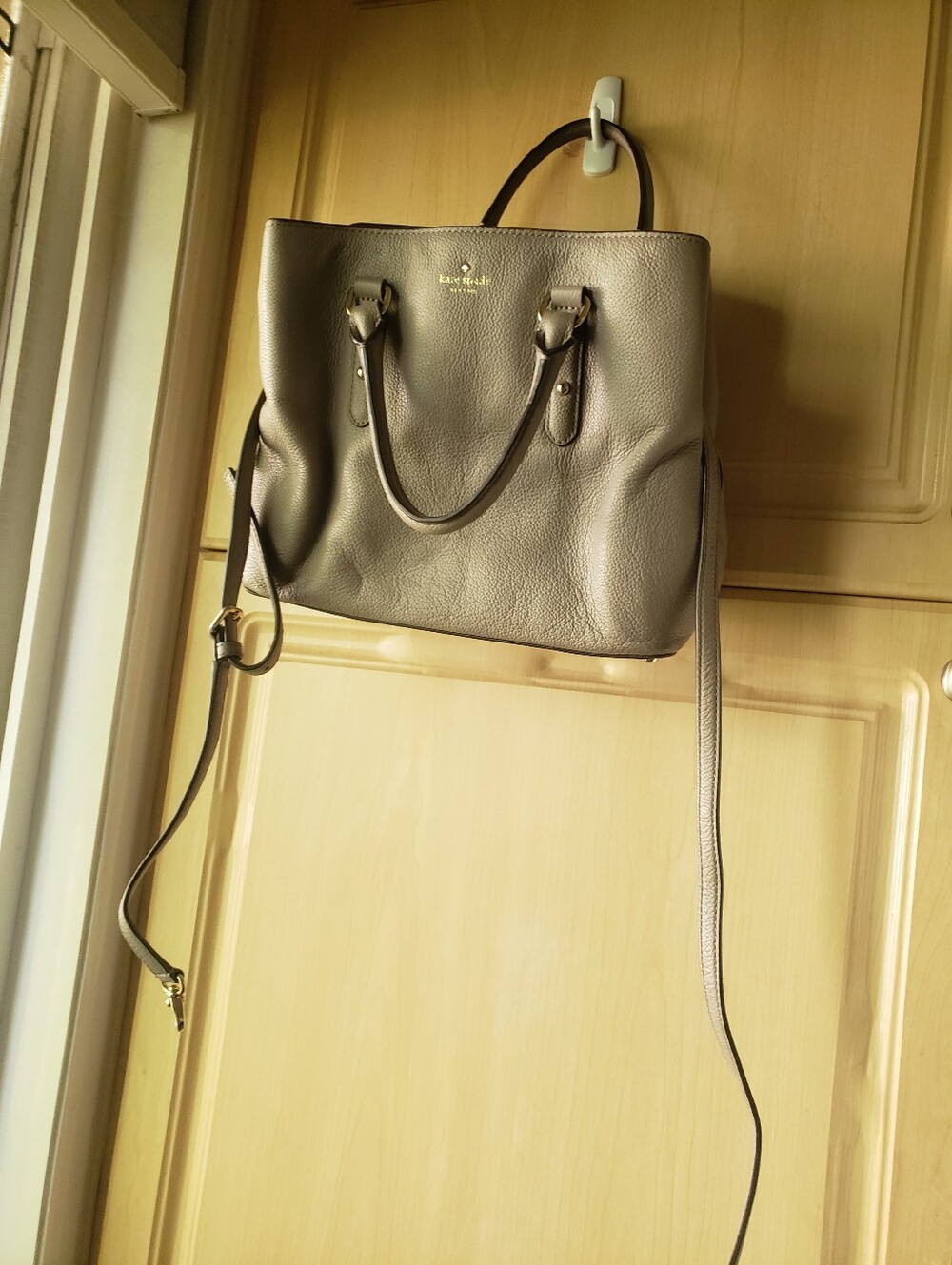 kate spade Gray Leather Tote Shoulder Bag
